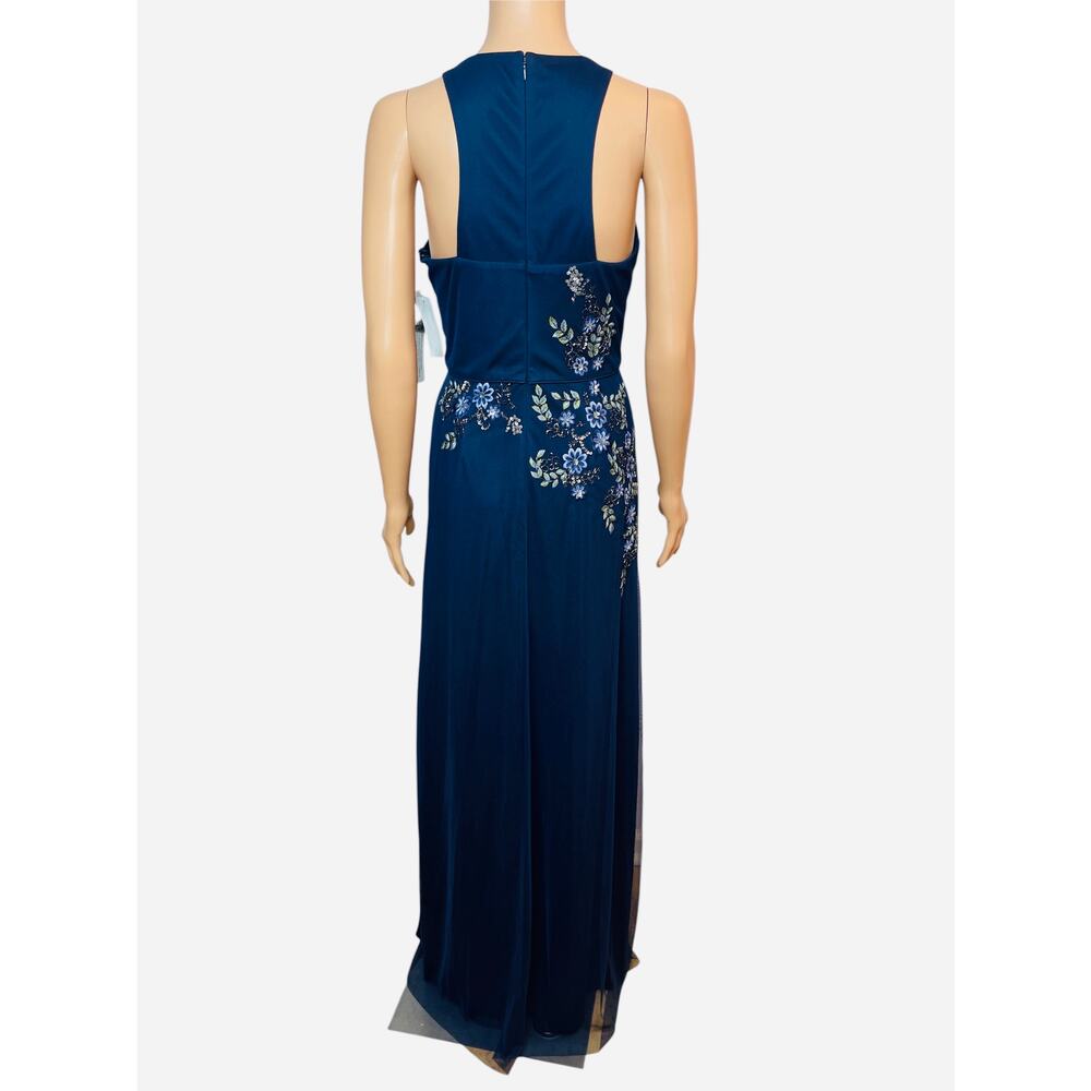 Aidan Mattox Embellished Floral-Embroidered Column Long Gown size 8 NWT - Picture 3 of 10